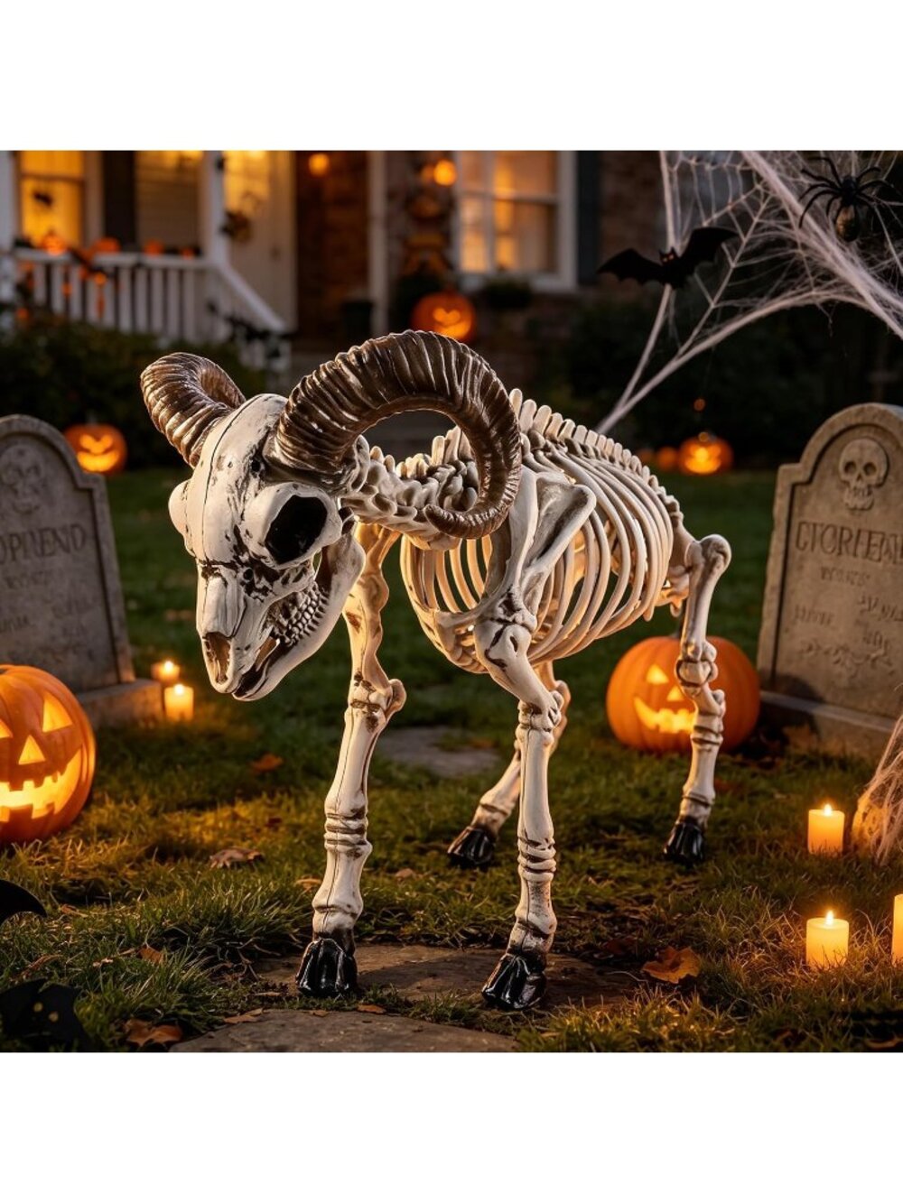 💀 Halloween Skeleton Goat Decorations 26 Inch Long Animal Skeletons Life-Size